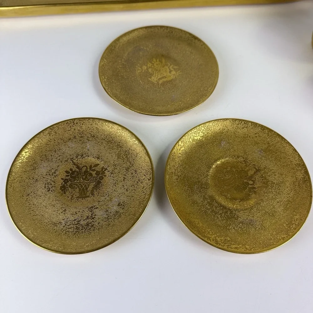 Antique 24k Weeping Gold Chintz Coffee Service, Epiag, RS Tilowitz, MZ Austria